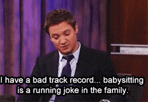 babysitting jeremy renner GIF