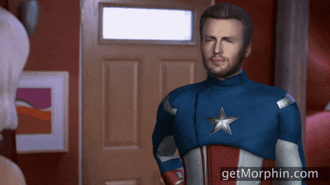Captain America Flirt GIF by Morphin
