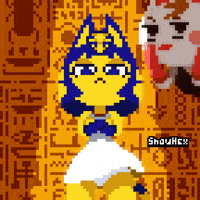 Snowhex pixelart animalcrossing pixelcat ankha GIF