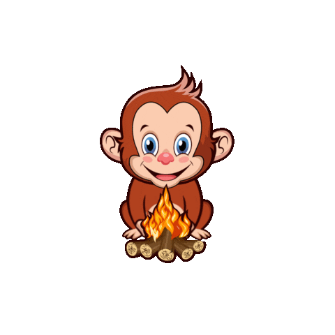 UvenGames giphyupload burn babymonkey littlemonkey Sticker