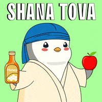 Rosh Hashanah Apple GIF by Pudgy Penguins