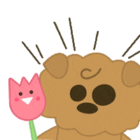 leechanyang dog panic embarrassed tulip Sticker