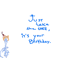 Happy Birthday Cake Sticker