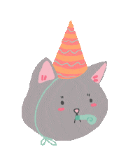 angelicahu happy cat birthday kitty Sticker