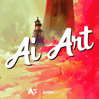 Ahim-effects art red ai sea GIF