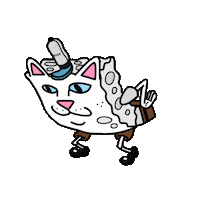 RIPNDIP_CAT alien skate sponge bob skaters Sticker