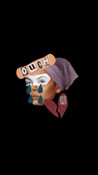 MONTOYAART heart girl ouch collage GIF