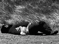 Laying Down Black And White GIF by BLoafX