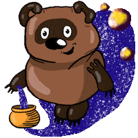 Winnie The Pooh Space Sticker