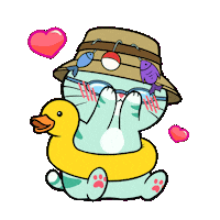 I Love You Hearts Sticker by Silly Kitties