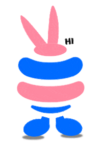mallowers_official pink blue bunny rabbit Sticker