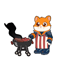 Grilling American Sticker by Hamieverse