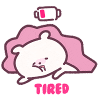 Tired Pink Sticker by PlayDappTown