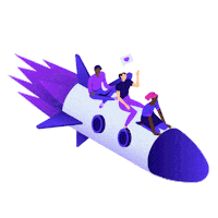 Excited Take Off Sticker by Kinsta