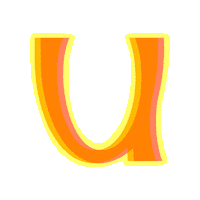 SignoritaChocolita typography yellow orange u Sticker