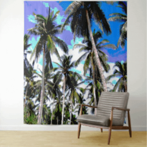 NigelCartoonist giphygifmaker tropical palm trees tapestry GIF