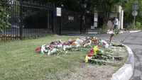 Flowers Laid at Malaysian and Dutch Embassies in Moscow