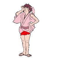 cheeemum てやんでぃ 男じぶん女じぶん 江戸っ子 赤ふん Sticker