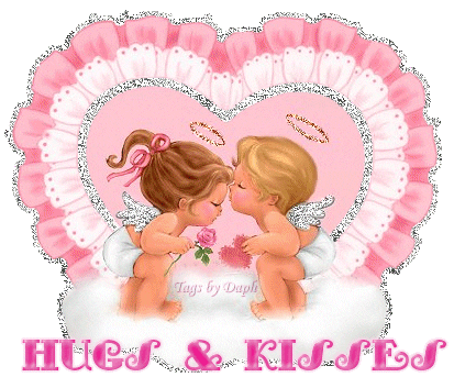 hugs and kisses love Sticker