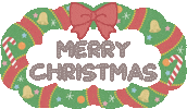 Wreathe Merry Christmas Sticker