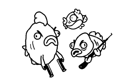 Banda Fishes Sticker by Lorem Ipsvm