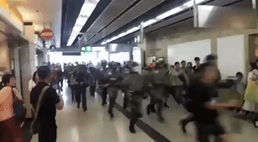 Riot Police Storm Hong Kong Shopping Center on 22nd Weekend of Protests