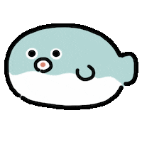 Puffer Fish 手書き Sticker by kupaberu