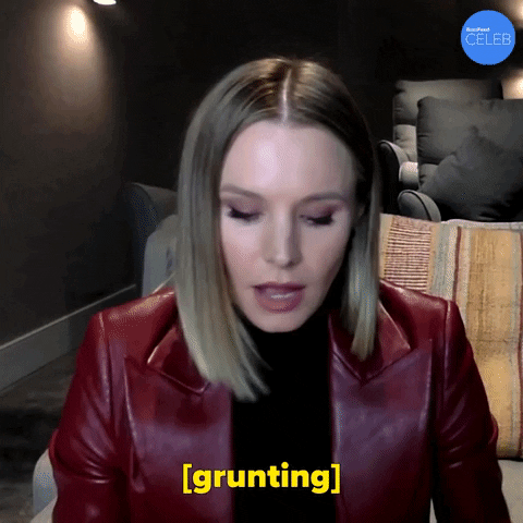Kristen Bell Grunting GIF by BuzzFeed