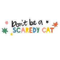 happygoluckydesign halloween scaredy cat zoe wodarz dont be a scaredy cat Sticker