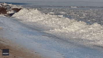 Ice Balls Form Along Lake Superior as Frigid Wind Chills Grip Northern Wisconsin