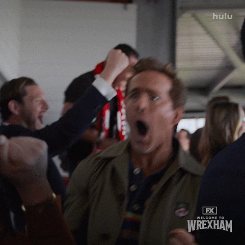 Excited Ryan Reynolds GIF by Welcome to Wrexham