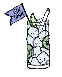 Gin Tonic Drink Sticker by Louisa Dellert
