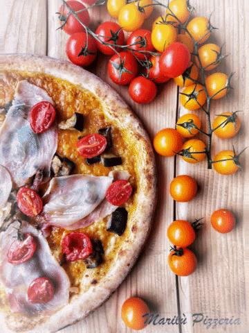 marilu-pizzeria giphygifmaker food pizza colors GIF