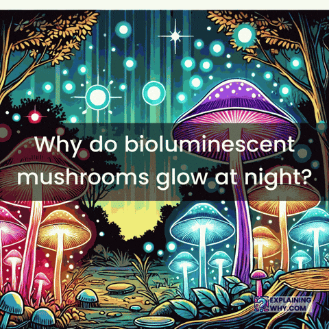 Bioluminescence Of Mushrooms GIF by ExplainingWhy.com