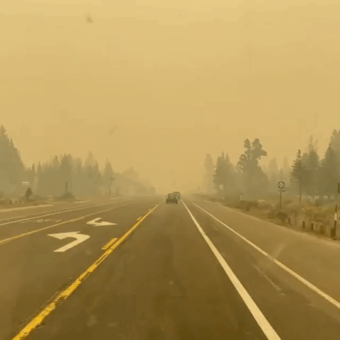 Caldor Fire Smoke Casts Haze Over South Lake Tahoe, California