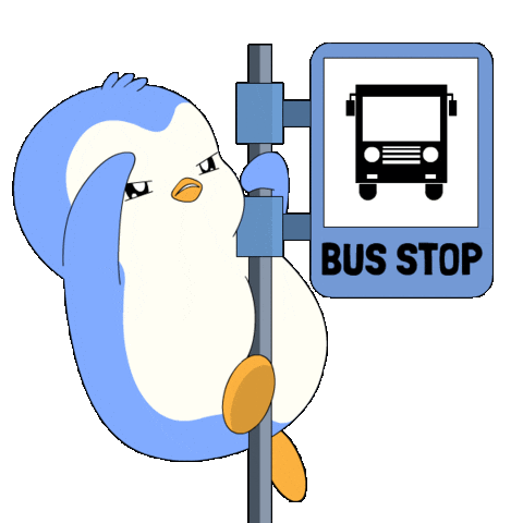 Looking Bus Stop Sticker by Pudgy Penguins