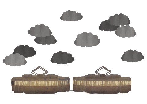 larapaulussen giphyupload train clouds europe Sticker