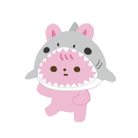 Rabbit Shark Sticker by nako yamaguchi