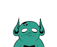 Krispy551 confused monster angel devil Sticker