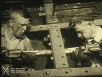 NationalWWIMuseum black and white teamwork military factory GIF