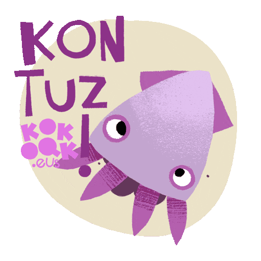 kokoakgara Cuidado squid careful euskara Sticker