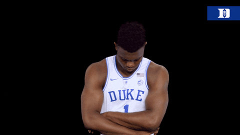serious zion williamson GIF by Duke Men's Basketball