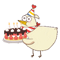 Birthday Chicken Sticker by BadTimeStories