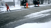 Chilean Police Throw Snowballs at Workers During Rare Winter Weather