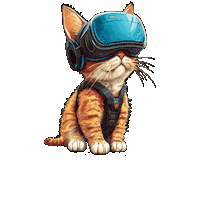 Virtual Reality Cat Sticker by Preneura