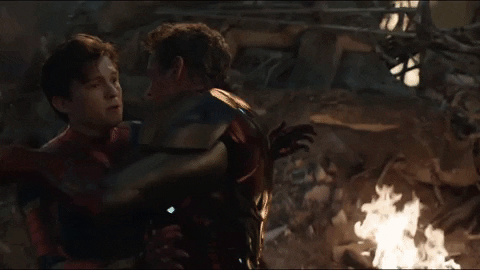 Collider giphyupload peter parker tony stark avengers endgame tony hug GIF