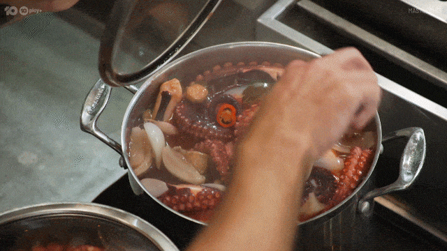 Cook Octopus GIF by MasterChefAU