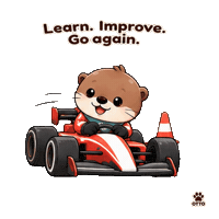 Go Again Racing Sticker by Otto the Otter by GleeSpace