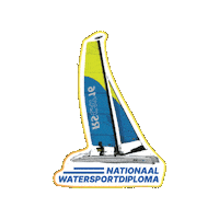nationaalwatersportdiploma cat boot zeilen catamaran Sticker