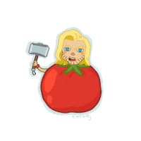 Apeirently avengers thor mcu tomato Sticker